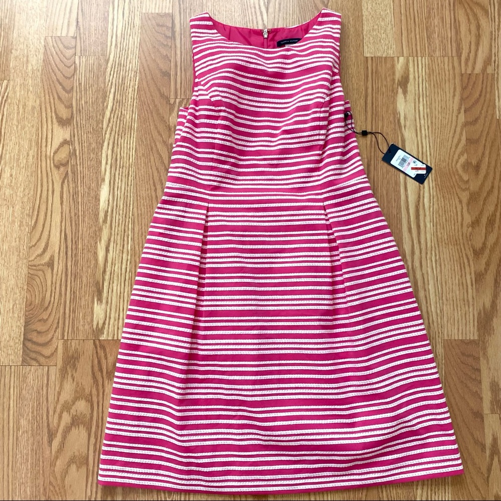 TOMMY HILFIGER STRIPE DRESS PINK WHITE SLEEVELESS SIZE 10 PETITE NEW 10P - Picture 10 of 13